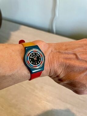 Vintage Swatch Tri-Color Racer LS102 Watch